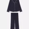 Pyjamaset i jersey med långa ärmar i boyfriend-stil