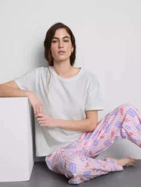 Pyjamaset i tryckt bomull