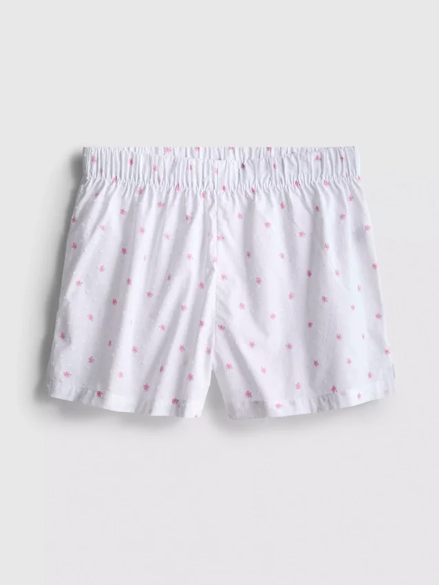 Pyjamashorts i vävd bomull