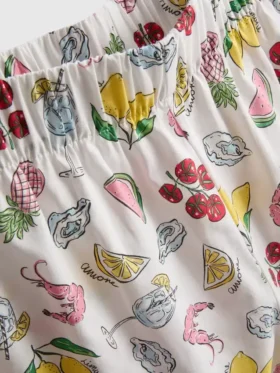 Pyjamashorts i vävd bomull