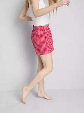 Pyjamashorts i vävd bomull