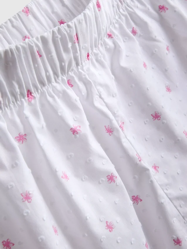 Pyjamashorts i vävd bomull