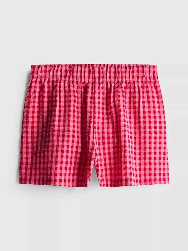 Pyjamashorts i vävd bomull