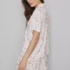Pyjamaskjorta med korta ärmar och blommönster