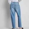 Rakskurna jeans i bomullsdenim med medelhög midja