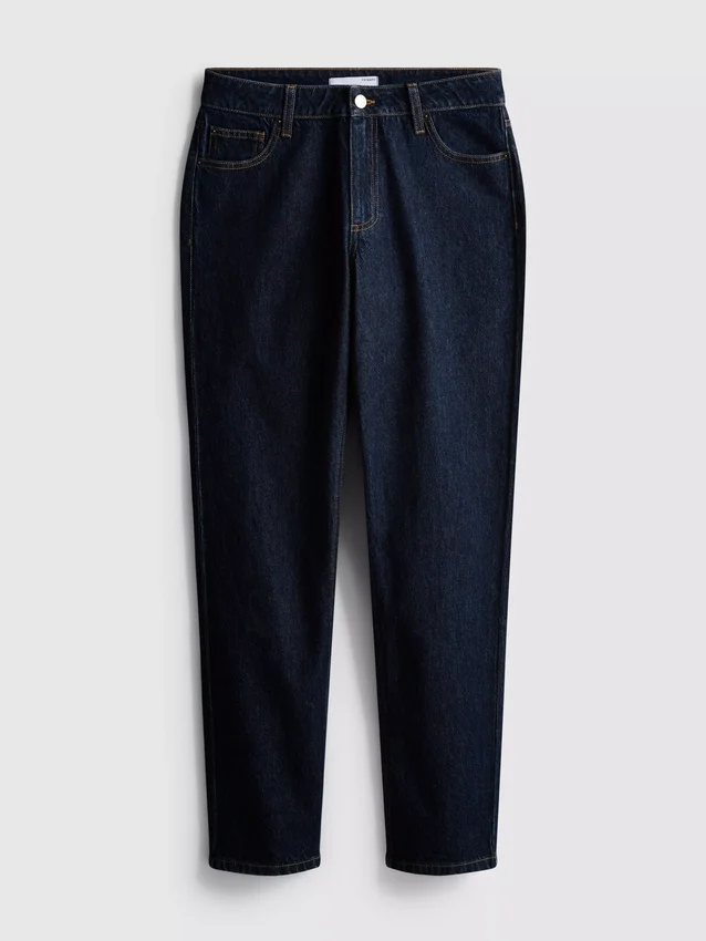 Rakskurna jeans i bomullsdenim med medelhög midja