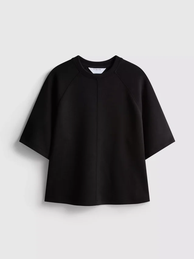 Rakt skuren kortärmad T-shirt