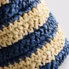 Randig axelväska i raffia