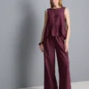Randig linne med peplum-kant