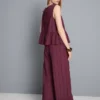 Randig linne med peplum-kant