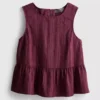 Randig linne med peplum-kant