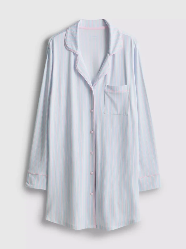 Randig oversized nattklänning i boyfriend-stil