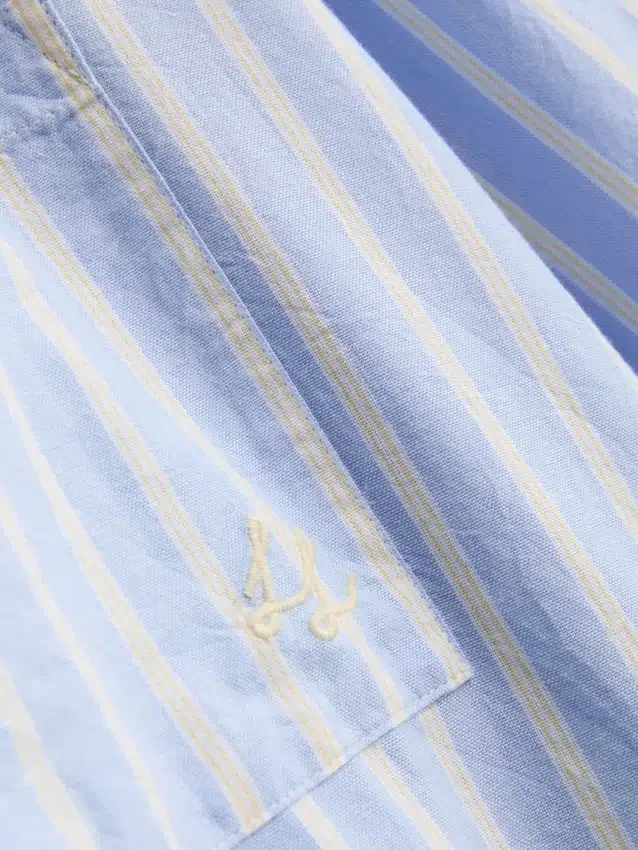 Randig pyjamasar i bomull i oxfordtyg