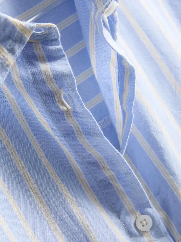 Randig pyjamasar i bomull i oxfordtyg