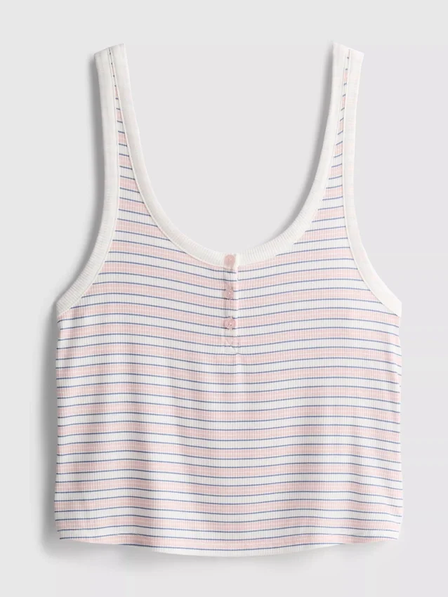 Randig, ribbad pyjamasar-cami-top