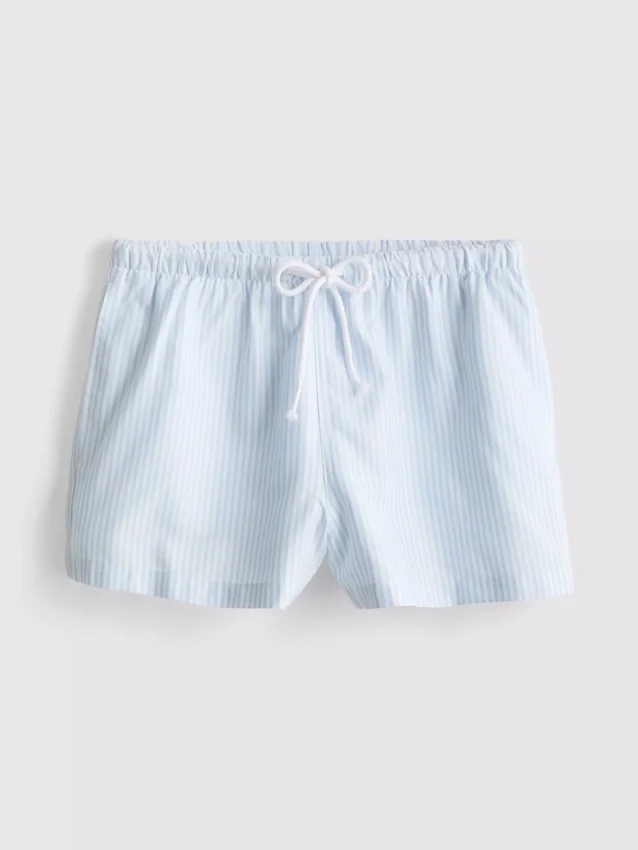 Randiga oxfordshorts med hög midja