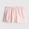 Randiga oxfordshorts med hög midja