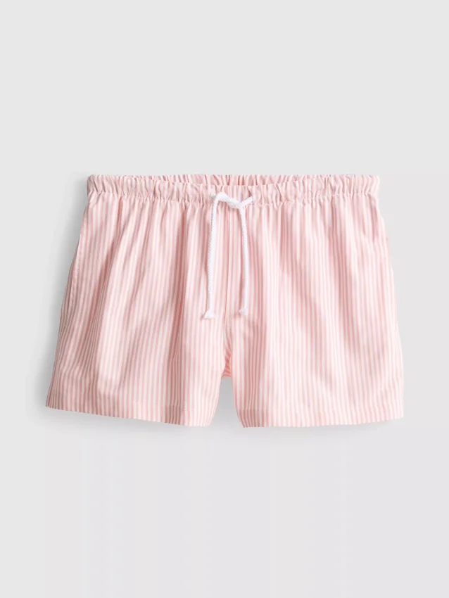 Randiga oxfordshorts med hög midja