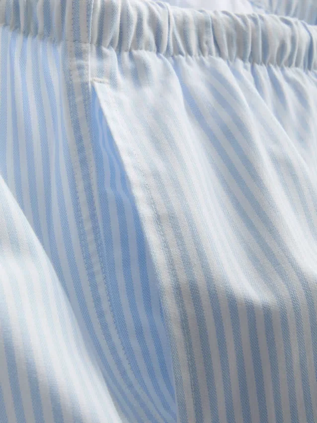 Randiga oxfordshorts med hög midja