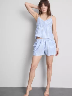 Randiga pyjamasar i bomull