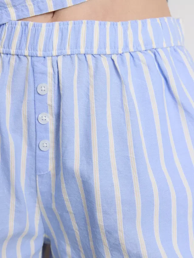 Randiga pyjamasar i bomull i oxford-stil