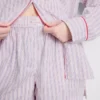 Randiga pyjamasar-shorts i bomull