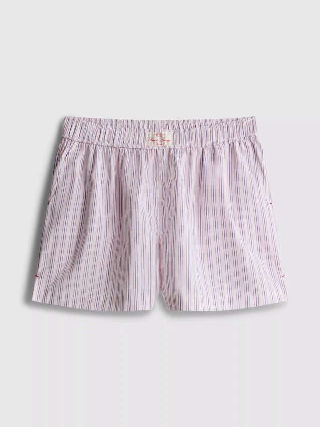 Randiga pyjamasar-shorts i bomull