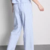Randiga pyjamasbyxor i bomull i oxford-stil