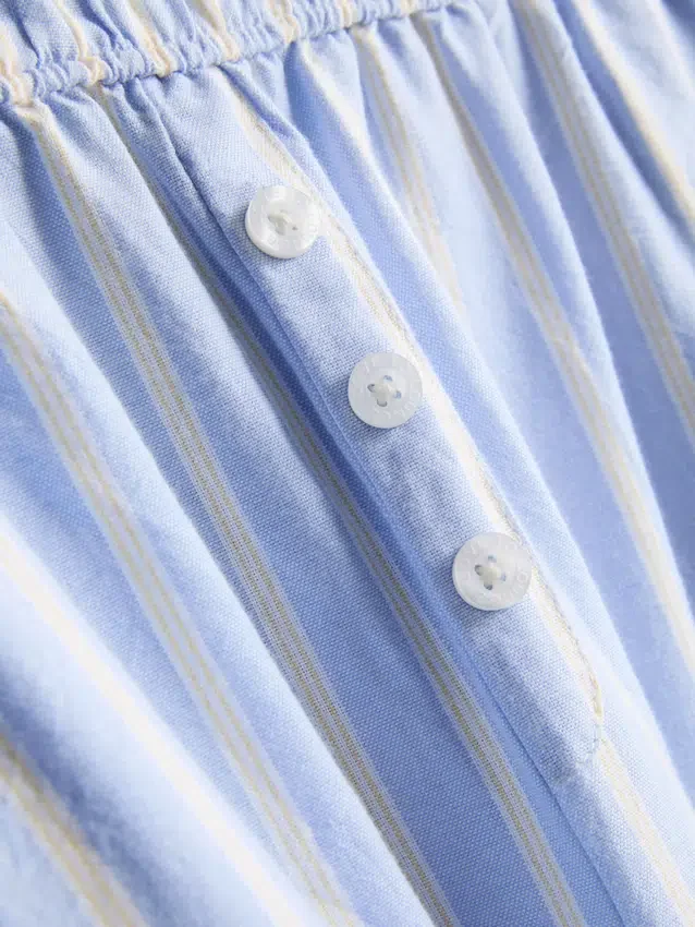 Randiga pyjamasbyxor i bomull i oxford-stil
