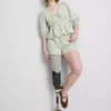 Randiga seersuckershorts i bomull