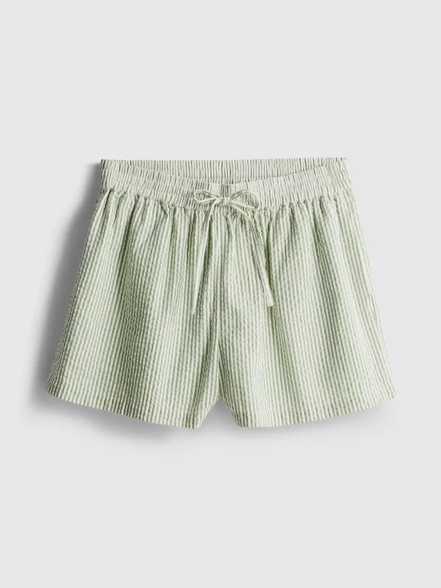 Randiga seersuckershorts i bomull
