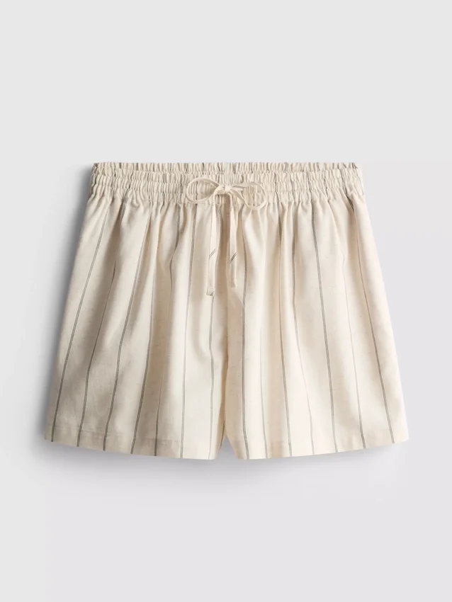 Randiga shorts i bomullsblandning