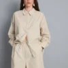 Randiga shorts i bomullspoplin