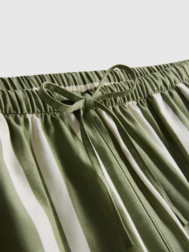 Randiga shorts i bomullspoplin