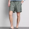 Randiga shorts i linneblandning