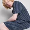 Randiga shorts med pyjamasar