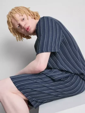 Randiga shorts med pyjamasar