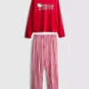 Randigt pyjamaset med Hello Kitty