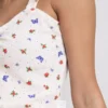 Ribbad pyjamasar-cami med fjärilsmönster