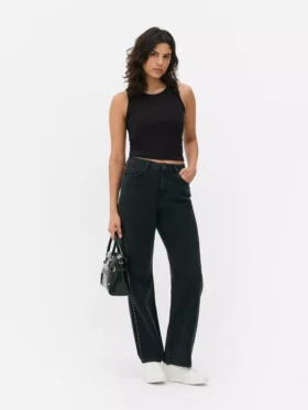 Ribbad tanktop med racerrygg