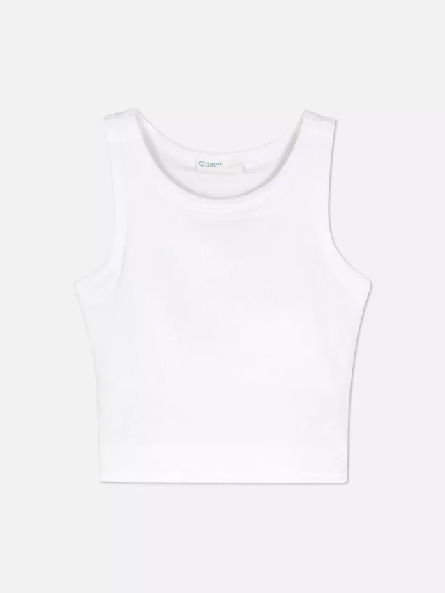 Ribbad tanktop med racerrygg
