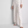 Ribbade pyjamasbyxor med fjärilsmönster