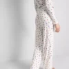 Ribbade pyjamasbyxor med fjärilsmönster