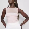 Ärmlös bodysuit med nätinsats