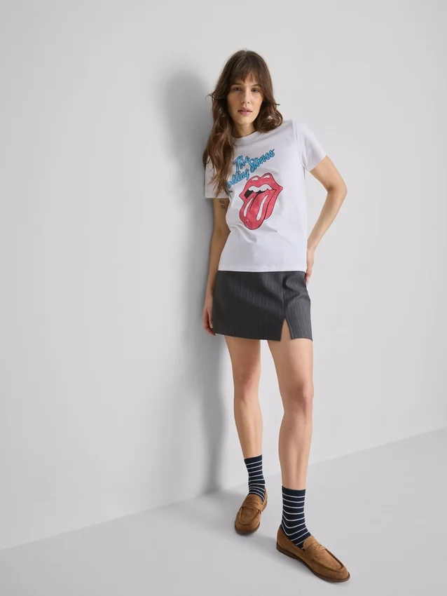 Rolling Stones-T-shirt i bomull med tryck
