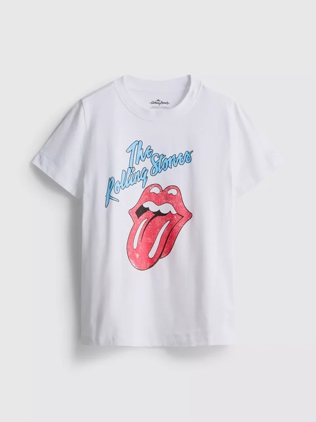Rolling Stones-T-shirt i bomull med tryck