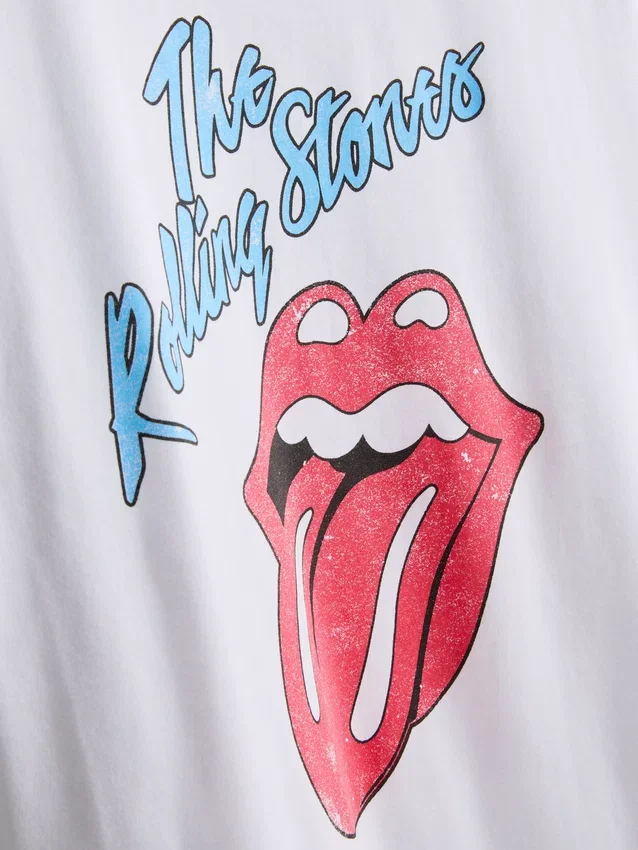 Rolling Stones-T-shirt i bomull med tryck