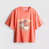 Rät skuren T-shirt i bomull med tryck
