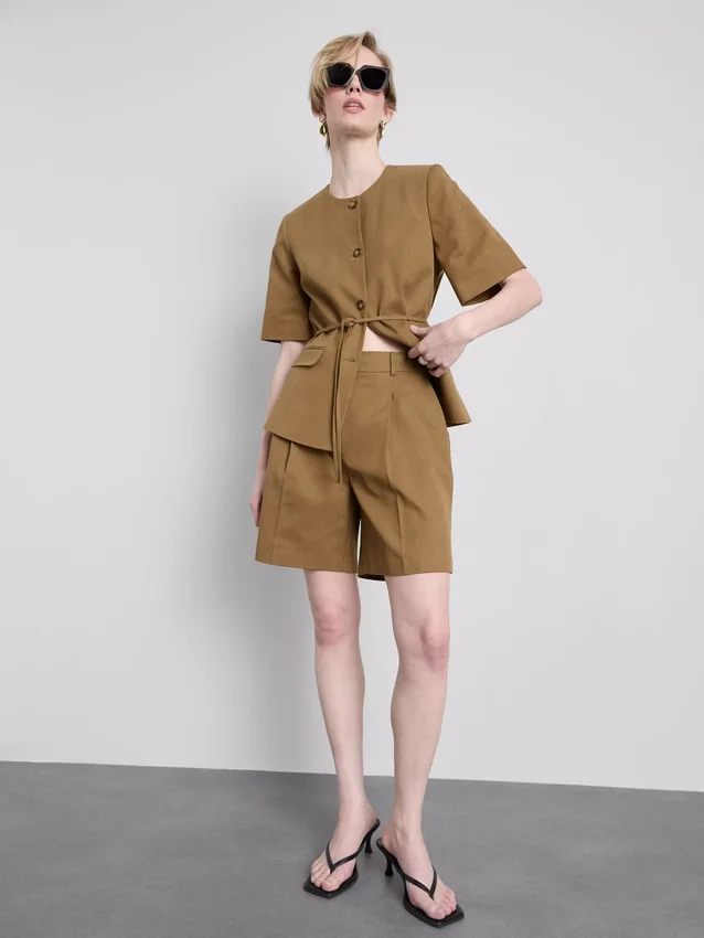 Safari-bermudashorts i bomullsblandning