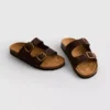 Sandaler med fotbädd, dubbla remmar och leopardmönster